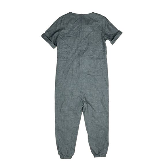 COS Wool Jumpsuit Short Sleeve Gray Drawstring Waist Joggers Pants Size 36 - Picture 6 of 10